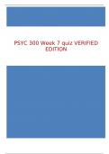 PSYC 300 Week 7 quiz VERIFIED EDITION