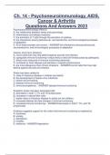 Ch. 14 - Psychoneuroimmunology, AIDS,  Cancer & Arthritis Questions And Answers 2023