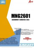 MNG2601 Assignment 2 Semester 2 2023 (846106)- DUE 14 September 2023