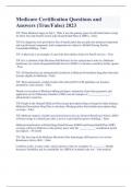 Medicare Certification Questions and Answers &lpar;True&sol;False&rpar; 2023