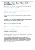 WGU Care of the Older Adult - C475 Adult DPV1 2023&period;docx