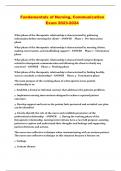 Fundamentals of Nursing&comma; Communication Exam 2023-2024