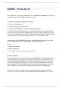 SAEM - Procedures questions and answers graded A&plus; 2023