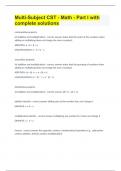 Multi-Subject CST - Math - Part I with complete solutions