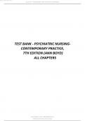 Test Bank - Psychiatric Nursing-Contemporary Practice, 7th Edition Ann Boyd.