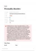 Lecture notes Psychological Well-being - Personality Disorders (77-403409-AF-20223) 