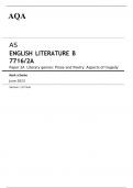 AQA AS ENGLISH LITERATURE B Paper 2A JUNE 2023 MARK SCHEME: Literary genres: Prose and Poetry: Aspects of tragedy