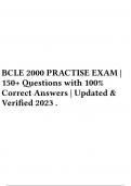 BCLE 2000 PRACTISE EXAM | 150+ Questions with 100% Correct Answers | Updated & Verified 2023 .