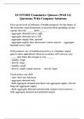 ECON1002 Cumulative Quizzes (Wk8-12) Questions With Complete Solutions