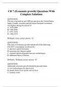 CH 7 (Economic growth) Questions With Complete Solutions