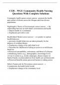C228 &ndash; WGU Community Health Nursing Questions With Complete Solutions