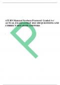 ATI RN Maternal Newborn Proctored Graded A&plus;&sol;  ACTUAL EXAM LATEST 2023 180 QUESTIONS AND  CORRECT DETAILED ANSWERS