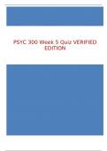 PSYC 300 Week 5 Quiz VERIFIED EDITION