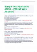 Sample Test Questions ANCC &ndash; PMHNP With Answers