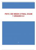 PSYC 300 WEEK 8 FINAL EXAM 1 GRADED A+