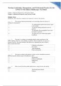 Test Bank For Nursing Leadership&comma; Management&comma; and Professional Practice for the LPN&sol;LVN 7th Edition By Tamara R&period; Dahlkemper 9781719641487 Chapter 1-20 Complete Guide &period; &sol; LATEST 2023-2024