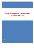 PSYC 300 Week 8 Final Exam 2 updated version
