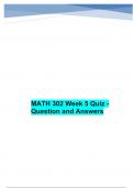 MATH 302 Week 5 Quiz - Question and Answers