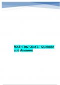 MATH 302 Quiz 3 - Question and Answers