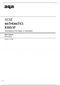 Aqa GCSE Mathematics 8300/3F Mark Scheme June2023