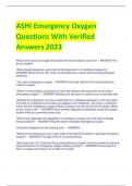 ASHI Emergency Oxygen Questions With Verified  Answers 2023