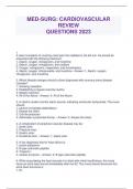 MED-SURG: CARDIOVASCULAR REVIEW QUESTIONS 2023