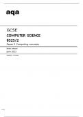 Aqa GCSE Computer science 8525&sol;2 Mark Scheme June2023