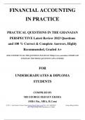 FINANCIAL ACCOUNTING IN PRACTICE Questions and 100&percnt; Correct & Complete Answers&comma; Highly Recommended&comma; Graded A&plus;
