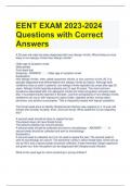 EENT EXAM 2023-2024 Questions with Correct Answers 