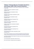 Tableau Training &lpar;Server&rpar; Complete Questions And Answer With 100&percnt; Correct Solutions
