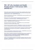 PSI - NY Life&comma; Accident and Health Practice Exam 17-55 Correct 100&percnt;&lpar;RATED A&plus;&rpar;