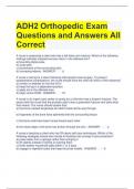 ADH2 Orthopedic Exam Questions and Answers All Correct 
