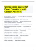 Orthopedics 2023-2024 Exam Questions with Correct Answers 