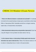 CHEM 210 Module 6 Exam Newest Questions and Answers (2023 / 2024) (Verified Answers)