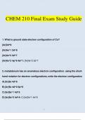CHEM 210 Final Exam Study Guide Newest Questions and Answers (2023 / 2024) (Verified Answers)