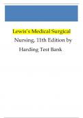 Test Bank for Lewis's Medical Surgical Nursing 11th Edition by Harding| Chapter 1-68 Test Bank 100% Veriﬁed Answers