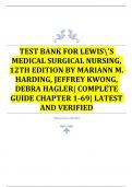 Test Bank for Lewis's Medical-Surgical Nursing, 12th Edition by Mariann M. Harding, Jeffrey Kwong, Debra Hagler| Complete Guide Chapter 1- 69| Test Bank 100% Veriﬁed Answers