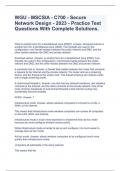 WGU - MSCSIA - C700 - Secure Network Design - 2023 - Practice Test Questions With Complete Solutions&period;