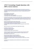 ANCC Gerontology Sample Questions with 100&percnt; Correct Answers Latest 2023