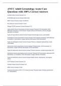 ANCC Adult Gerontology Acute Care Questions with 100&percnt; Correct Answers 