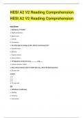 HESI A2 V2 Reading Comprehension 2023 -2024