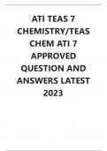 ATI TEAS 7 CHEMISTRY/TEAS CHEM ATI 7 APPROVED QUESTION AND ANSWERS LATEST 2023