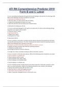 ATI RN Comprehensive Predictor 2019 Form B and C Latest