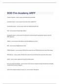 DOD Fire Academy ARFF exam questions and 100% correct answers