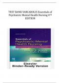 TEST BANK VARCAROLIS Essentials of Psychiatric Mental Health Nursing 4TH EDITION