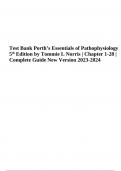Test Bank Porth’s Essentials of Pathophysiology 5th Edition by Tommie L Norris Chapter 1-28 | Complete Guide Latest Version 2023/2024