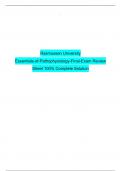 Rasmussen University Essentials-of-Pathophysiology-Final-Exam Review Sheet 100&percnt; Complete Solution