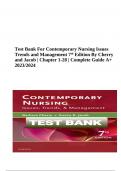 Test Bank For Contemporary Nursing Issues Trends and Management 7th Edition By Cherry and Jacob | Chapter 1-28 | Complete Guide A+ 2023/2024