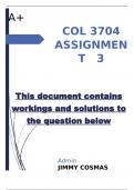 COL3704 ASSIGNMENT 3