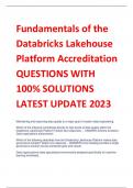 Fundamentals of the  Databricks Lakehouse  Platform Accreditation  QUESTIONS WITH  100% SOLUTIONS  LATEST UPDATE 2023
